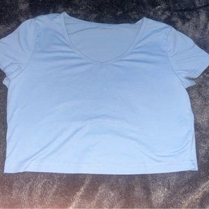 blue crop top